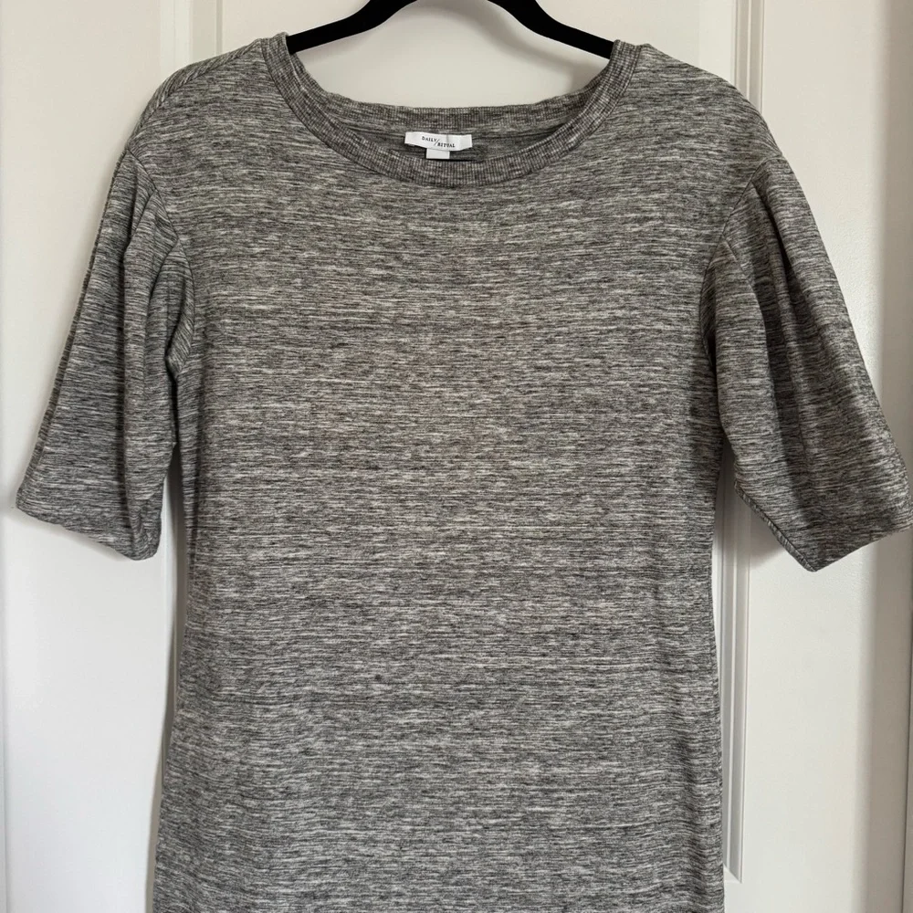 Daily Ritual Heather Gray Mini Dress, XS - Picture 3 of 12